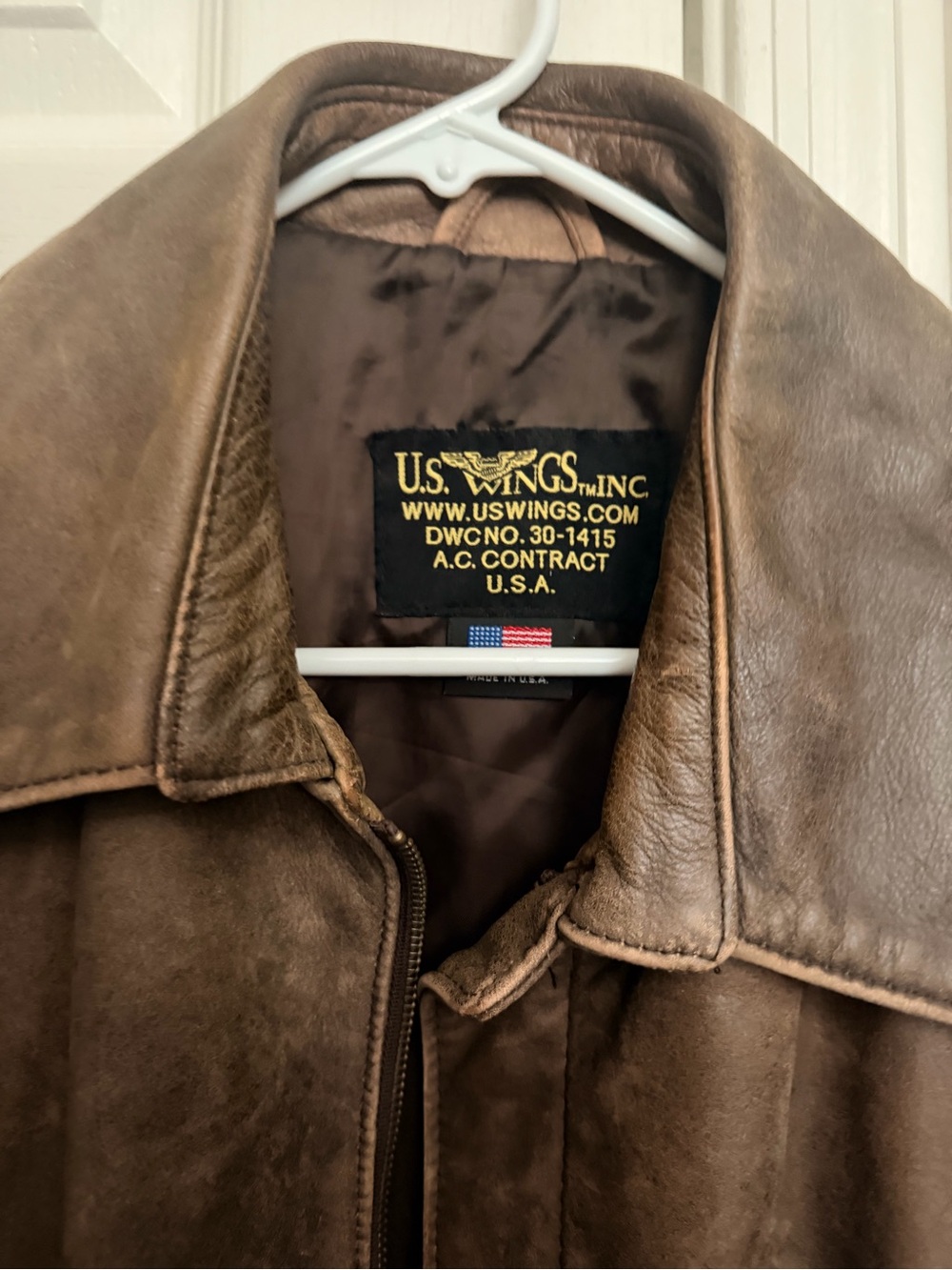 US Wings Cooper Original Vintage Cowhide Leather Indy-Style Jacket - Picture 2 of 7